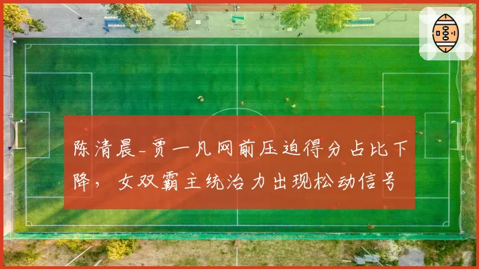 陈清晨_贾一凡网前压迫得分占比下降,女双霸主统治力出现松动信号